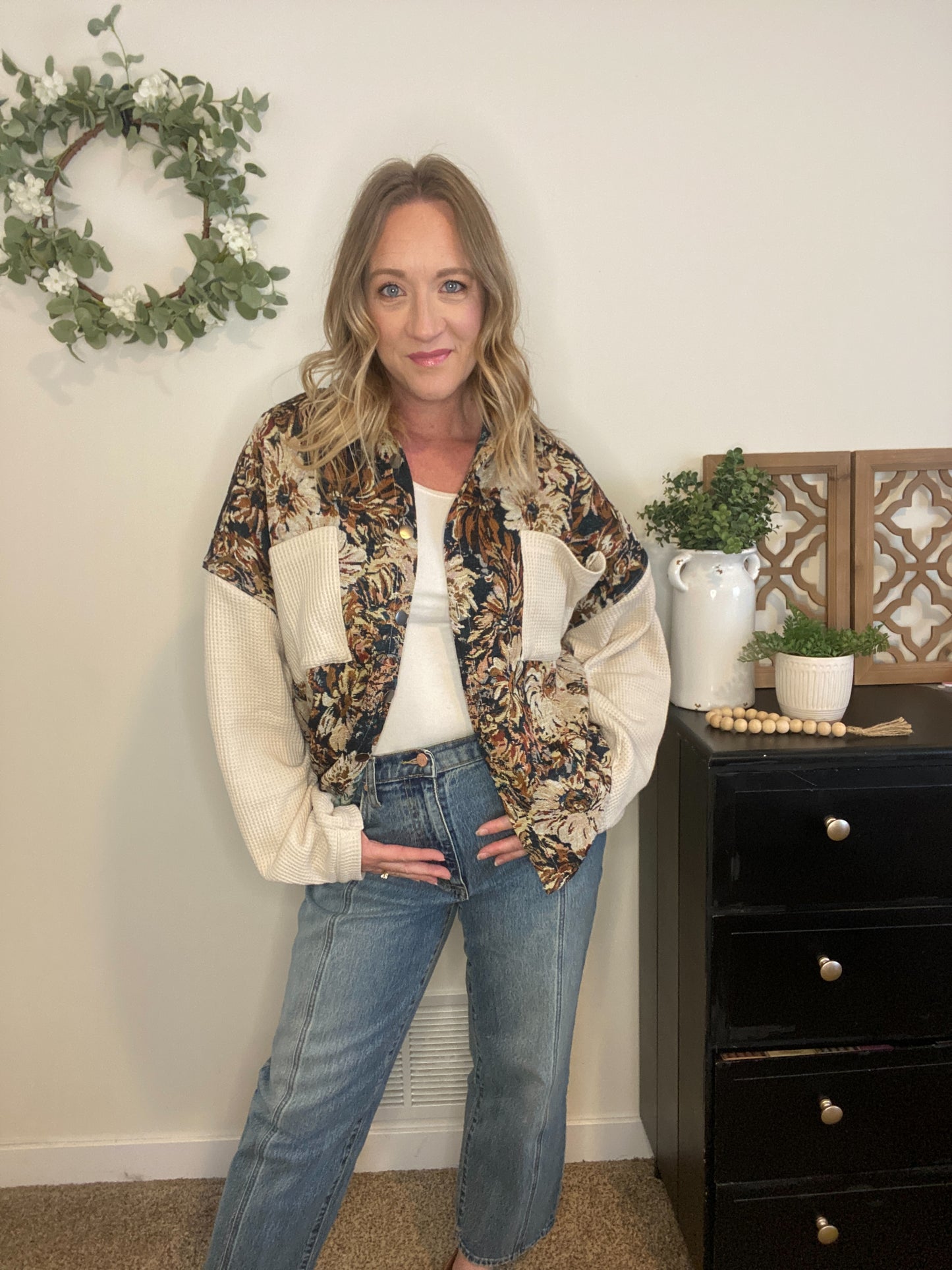 Talia Floral Tapestry Shacket