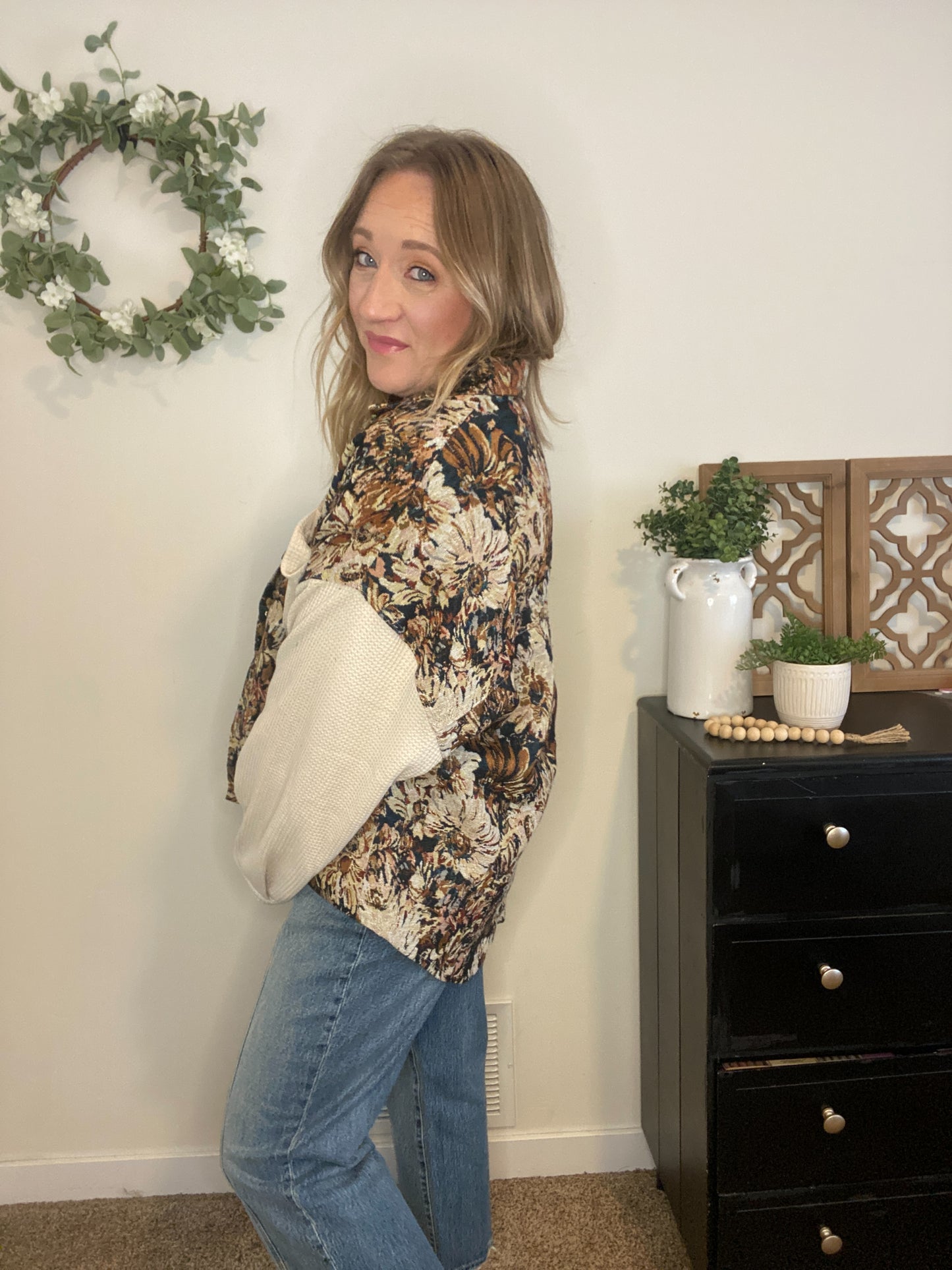 Talia Floral Tapestry Shacket