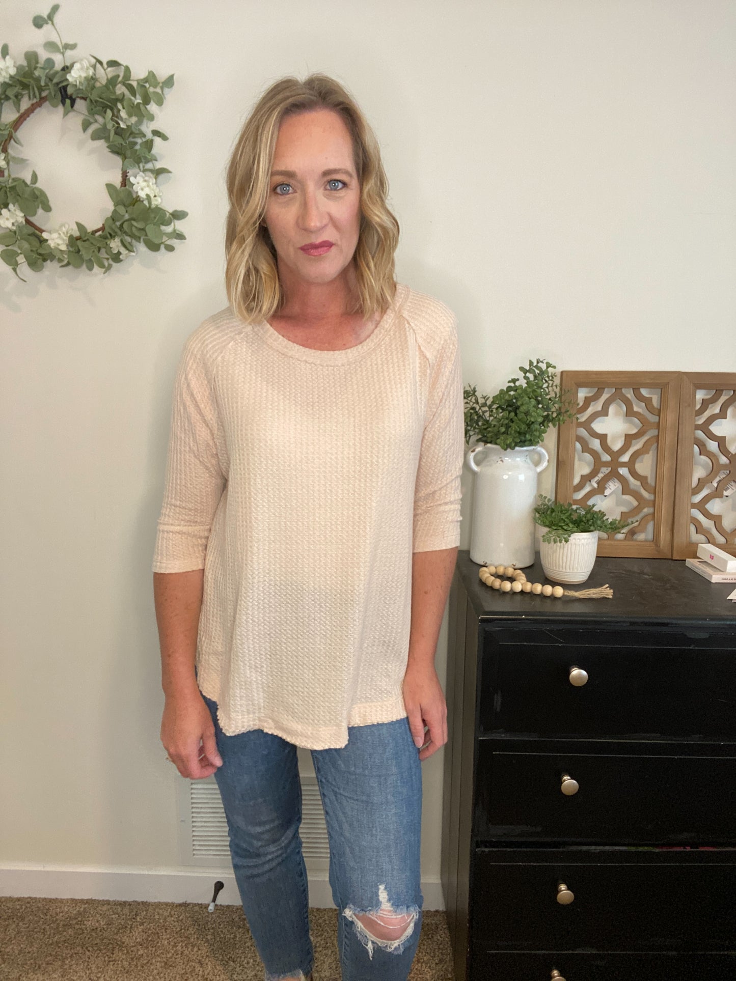 Claire Waffle Knit Top - Final Sale