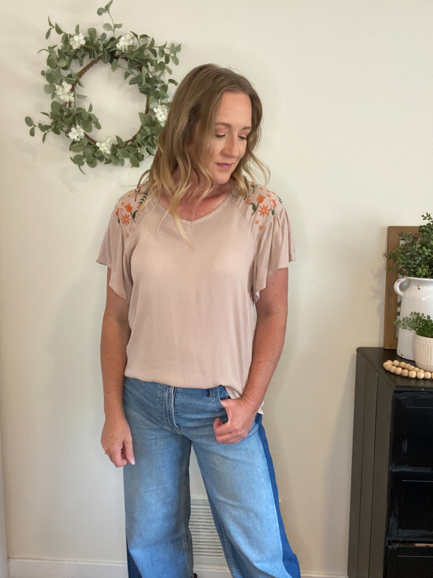 Anna Embroidered Shoulder Top