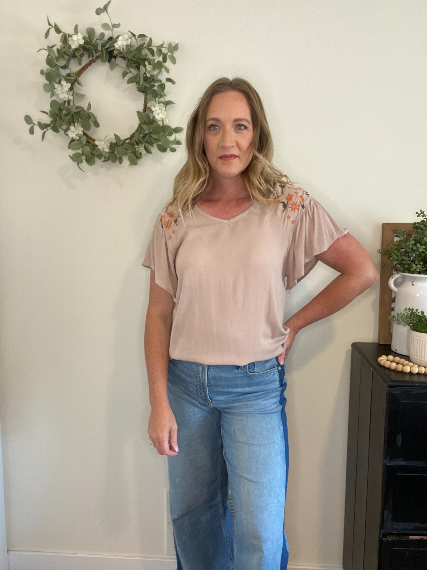Anna Embroidered Shoulder Top