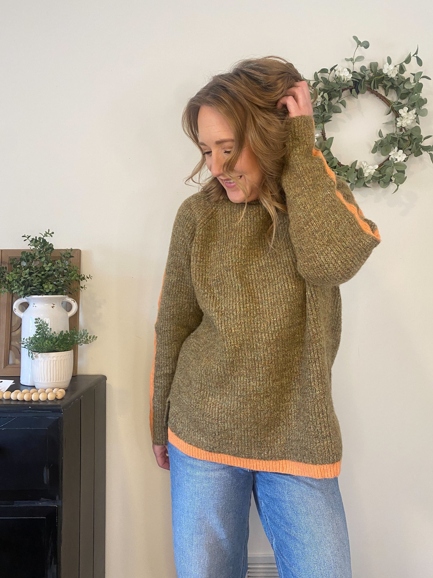 Millie Orange Stripe Sweater