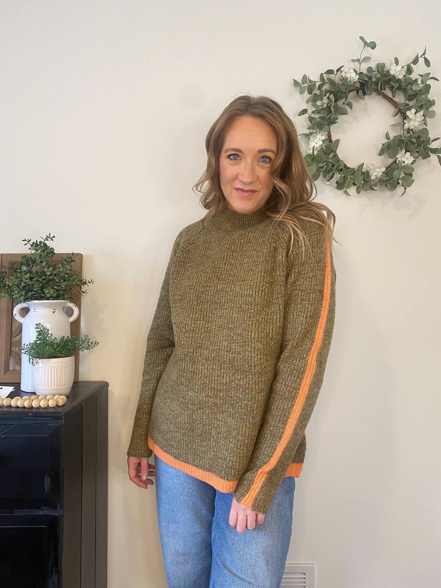 Millie Orange Stripe Sweater