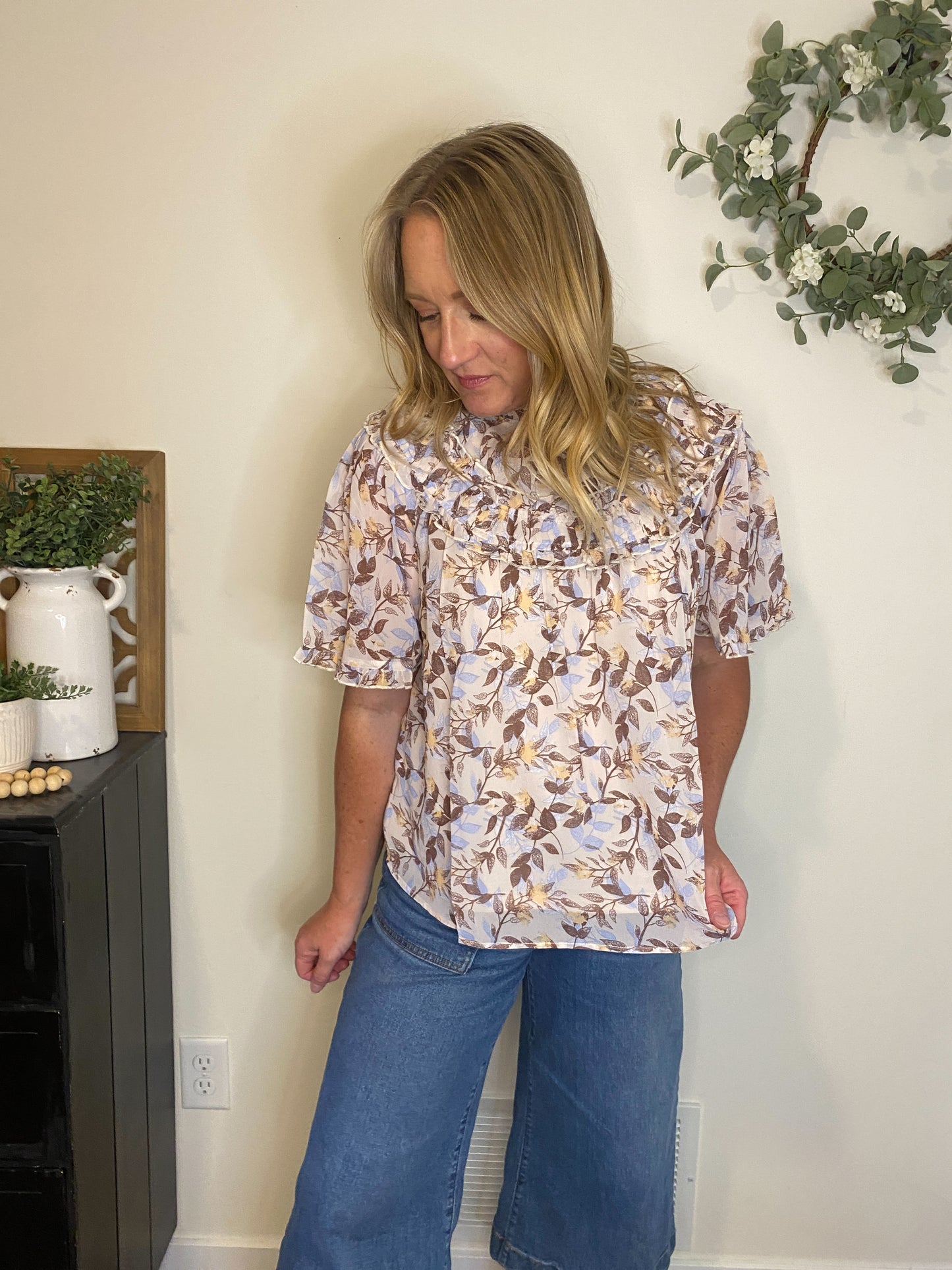 Vivian Floral Ruched Top
