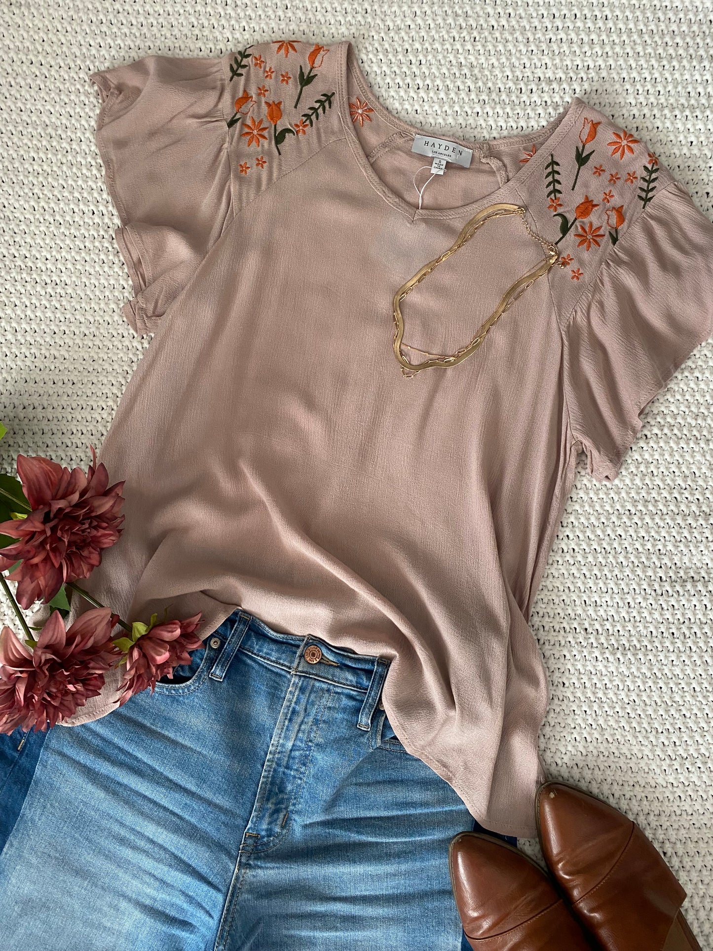 Anna Embroidered Shoulder Top