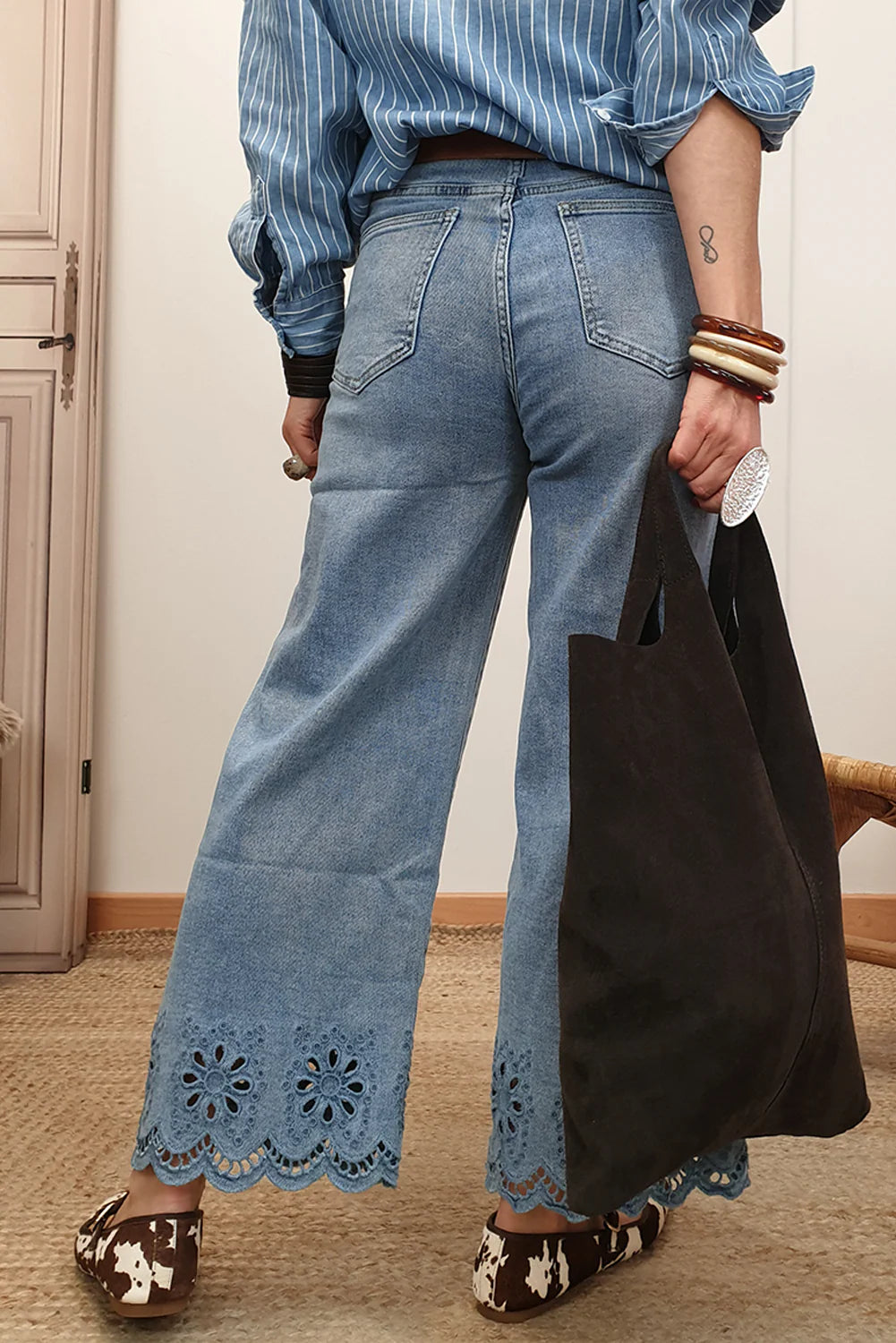 Boho Babe Eyelet Hem Jeans