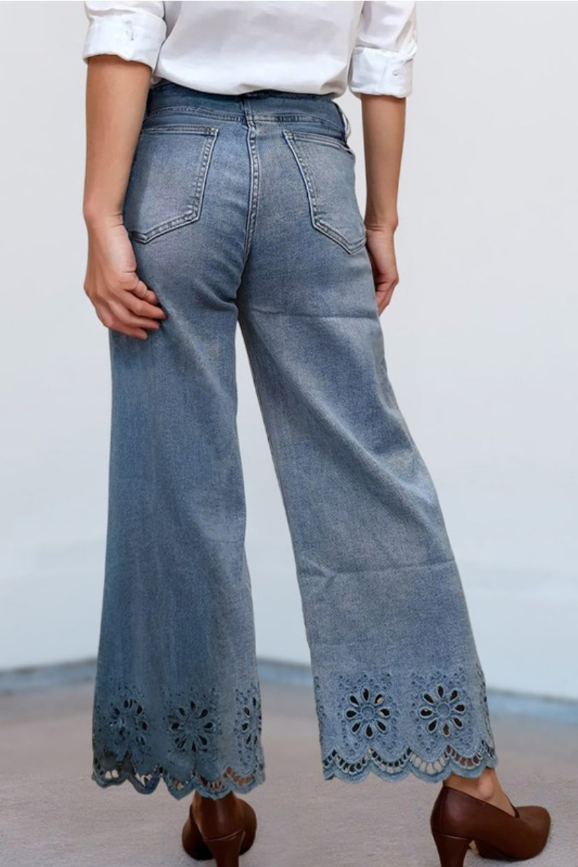 Boho Babe Eyelet Hem Jeans