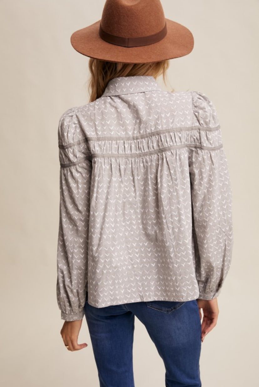 Sparrow Pintuck Puff Sleeve