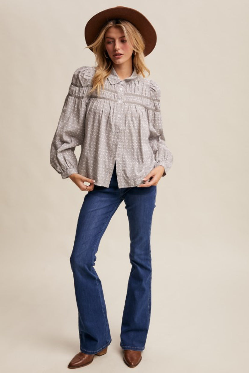 Sparrow Pintuck Puff Sleeve