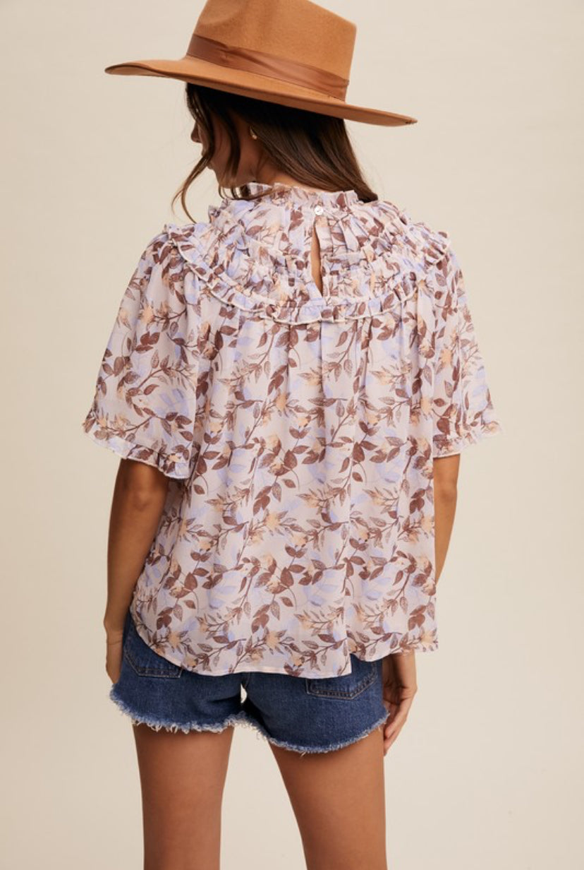 Vivian Floral Ruched Top