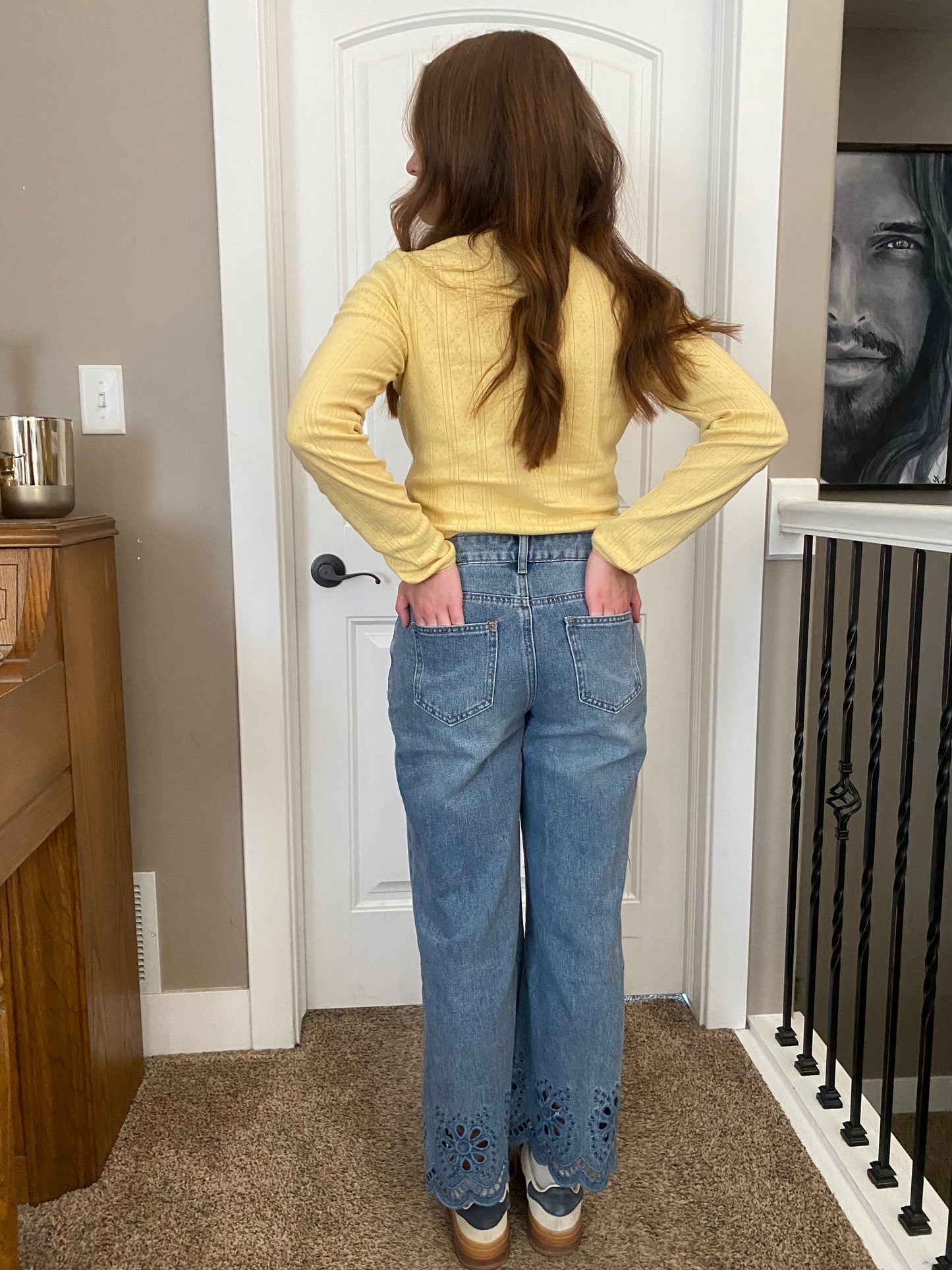 Boho Babe Eyelet Hem Jeans