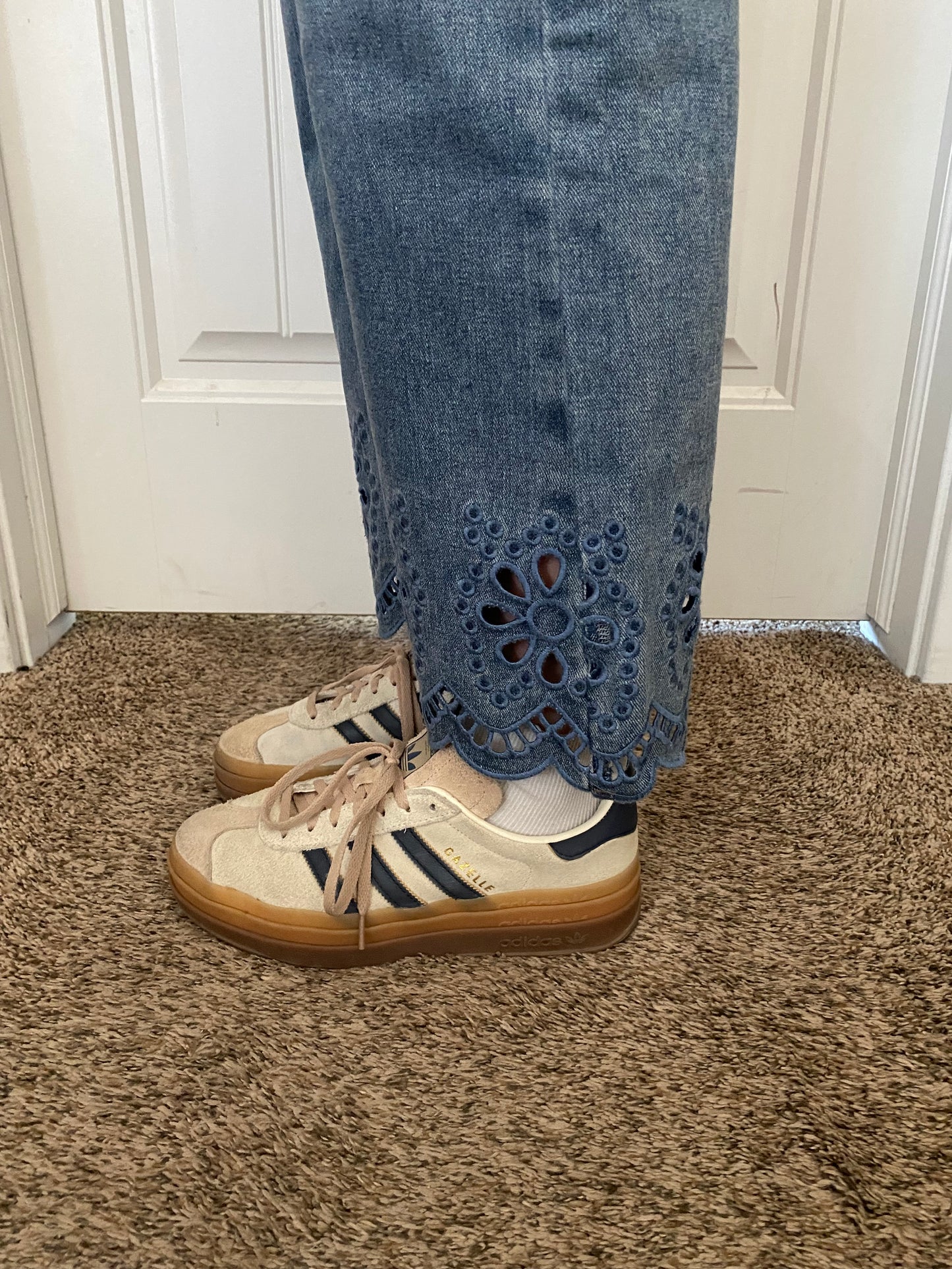 Boho Babe Eyelet Hem Jeans