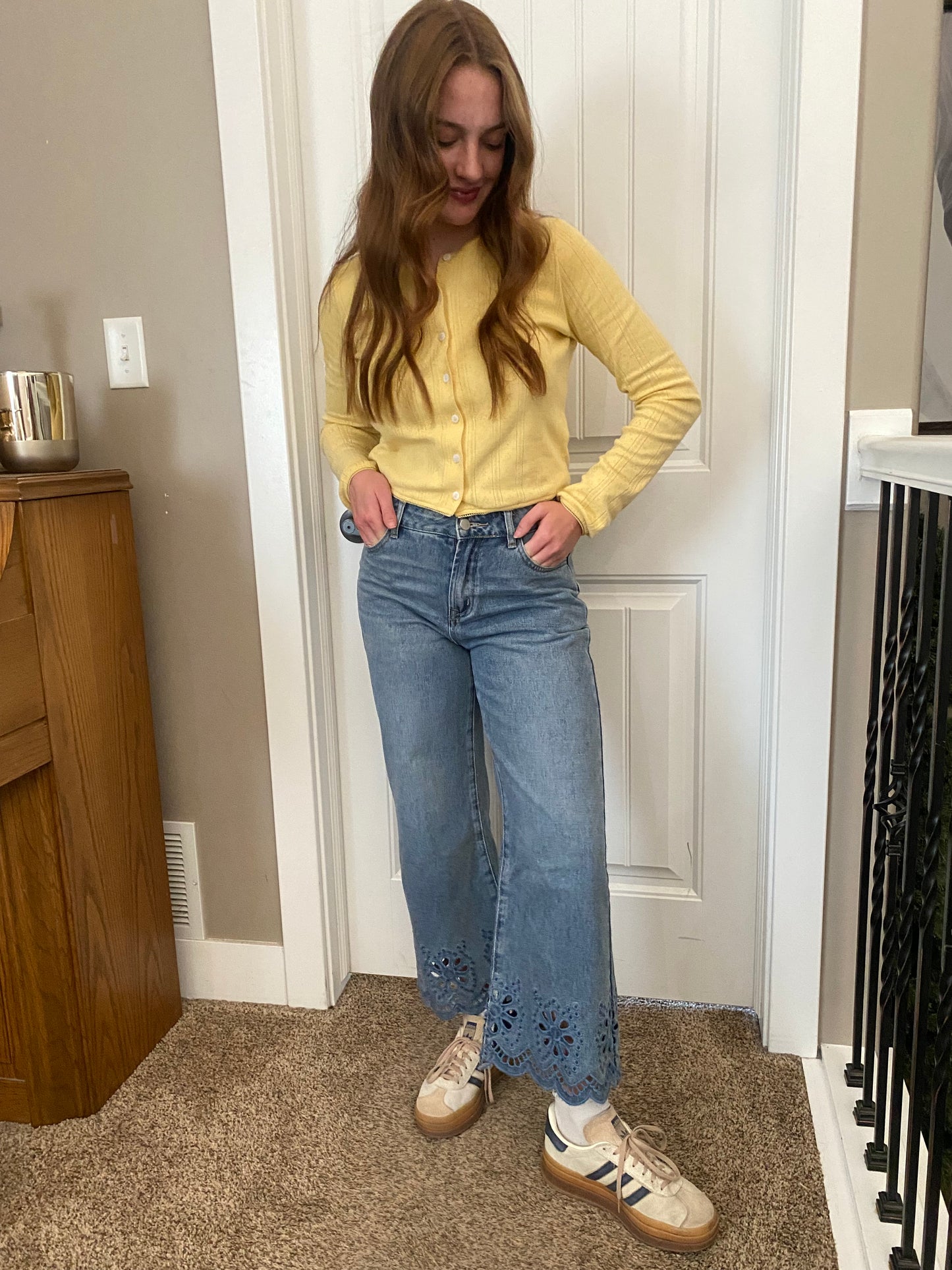 Boho Babe Eyelet Hem Jeans