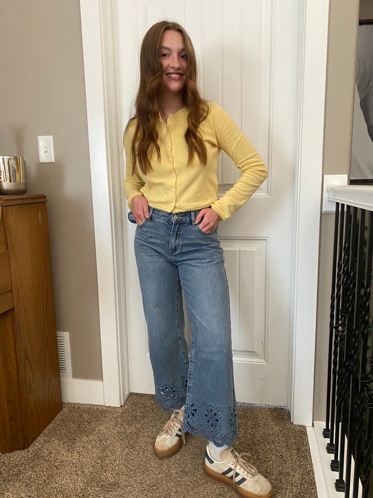 Boho Babe Eyelet Hem Jeans
