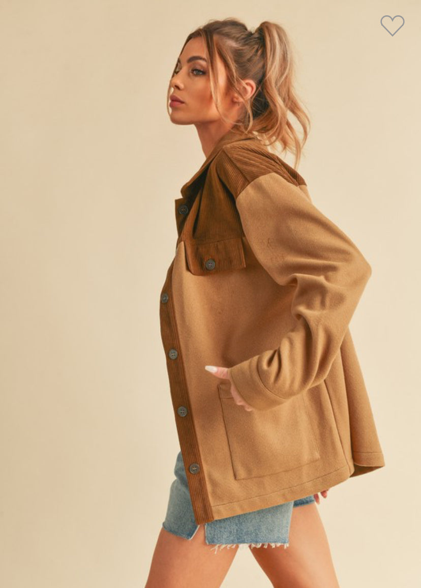 Wesley Two-Tone Brown Shacket - Final Sale