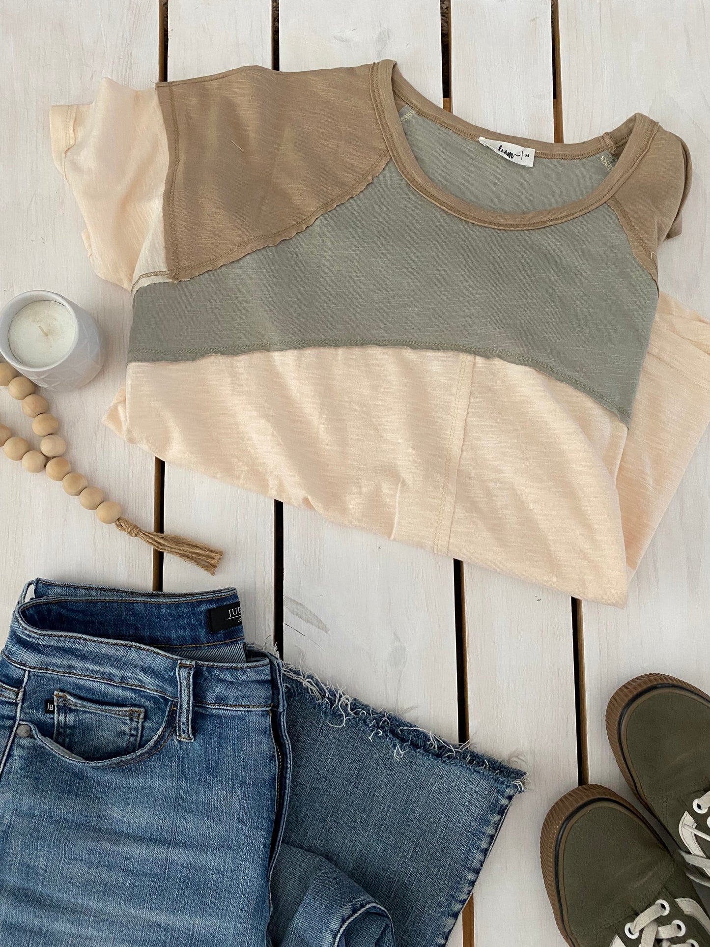 Mallory Patchwork Color Block Tee