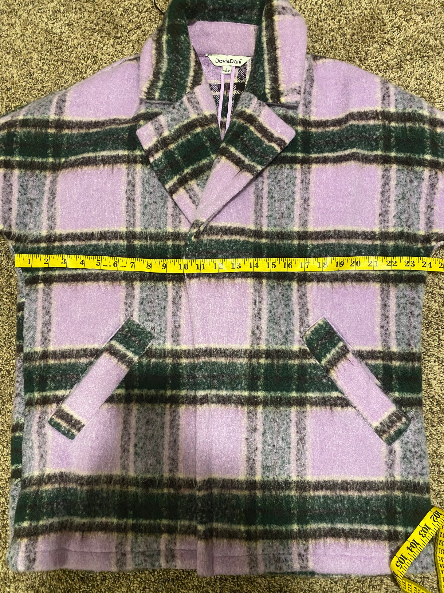 Alex Lavender Plaid Coat