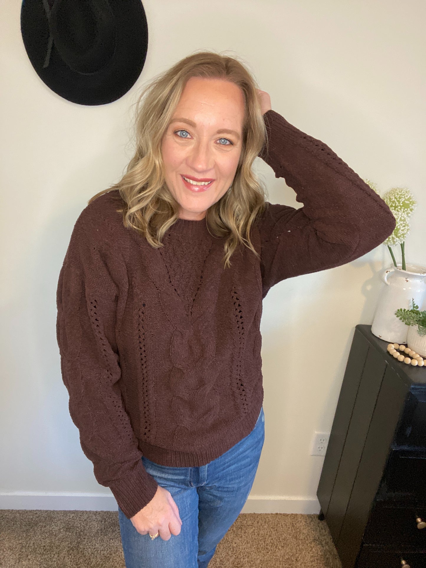 Kipton Brown Cable Knit Sweater