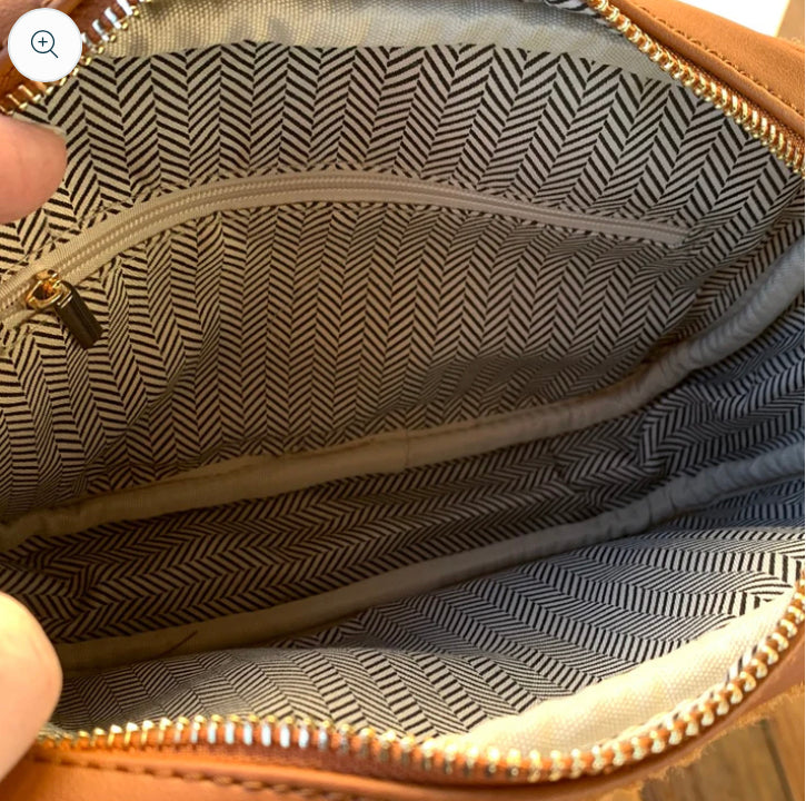 Guitar Strap Sherpa Purse in Camel - Final Sale
