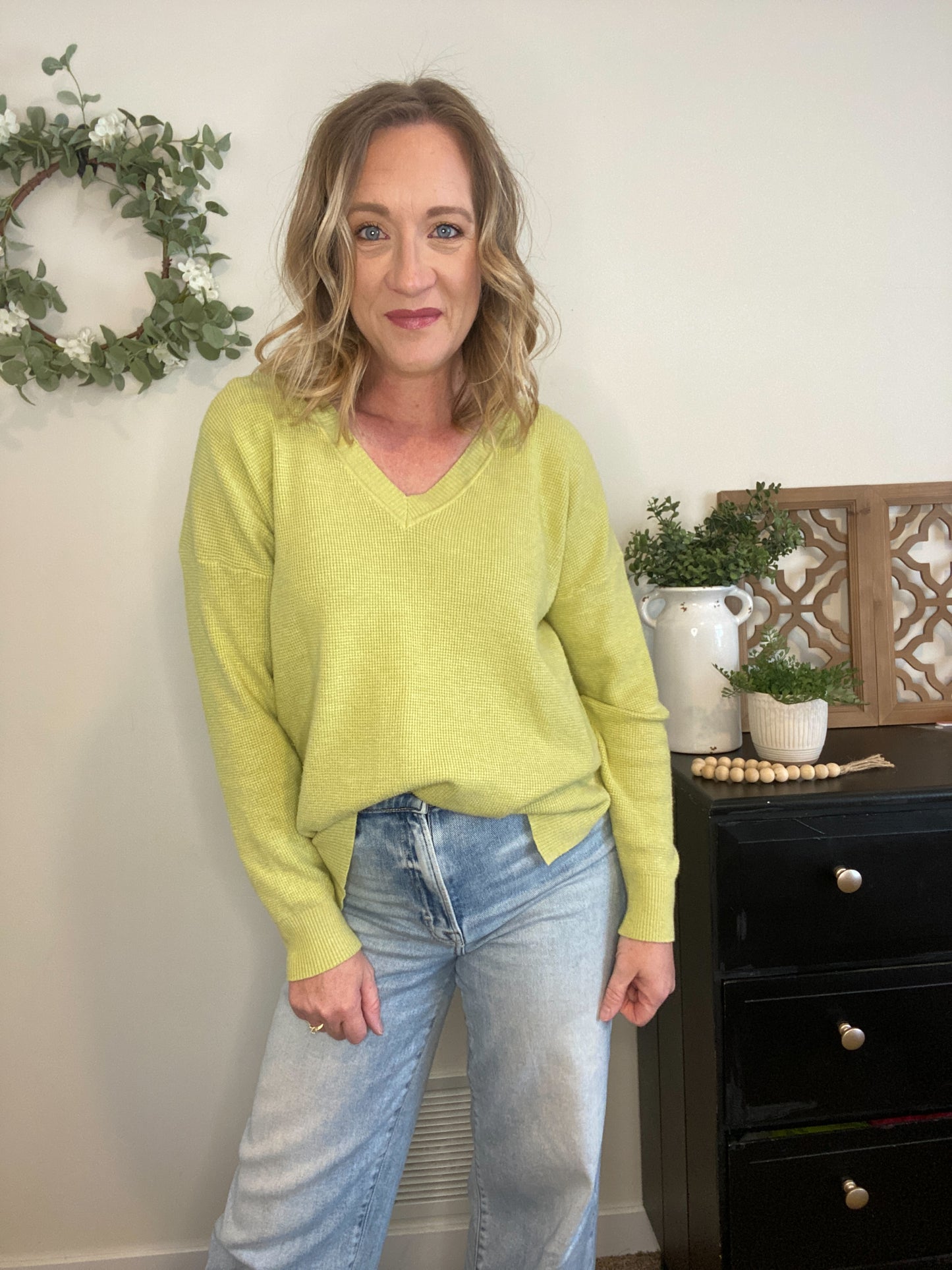 Elise Soft Knit Sweater in Matcha Green