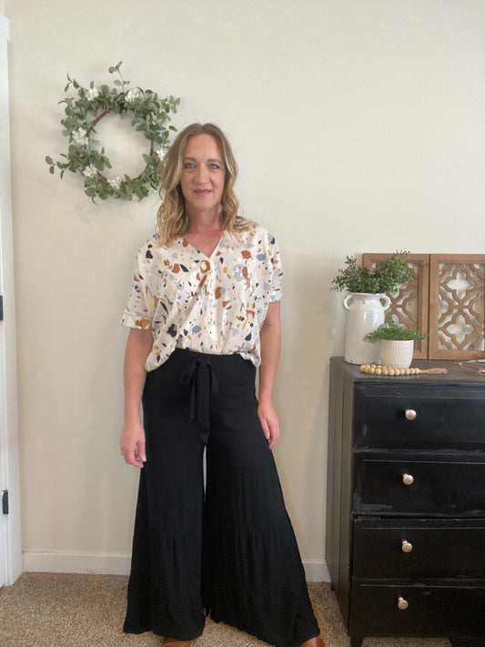 Leah Black Tiered Pants - Final sale