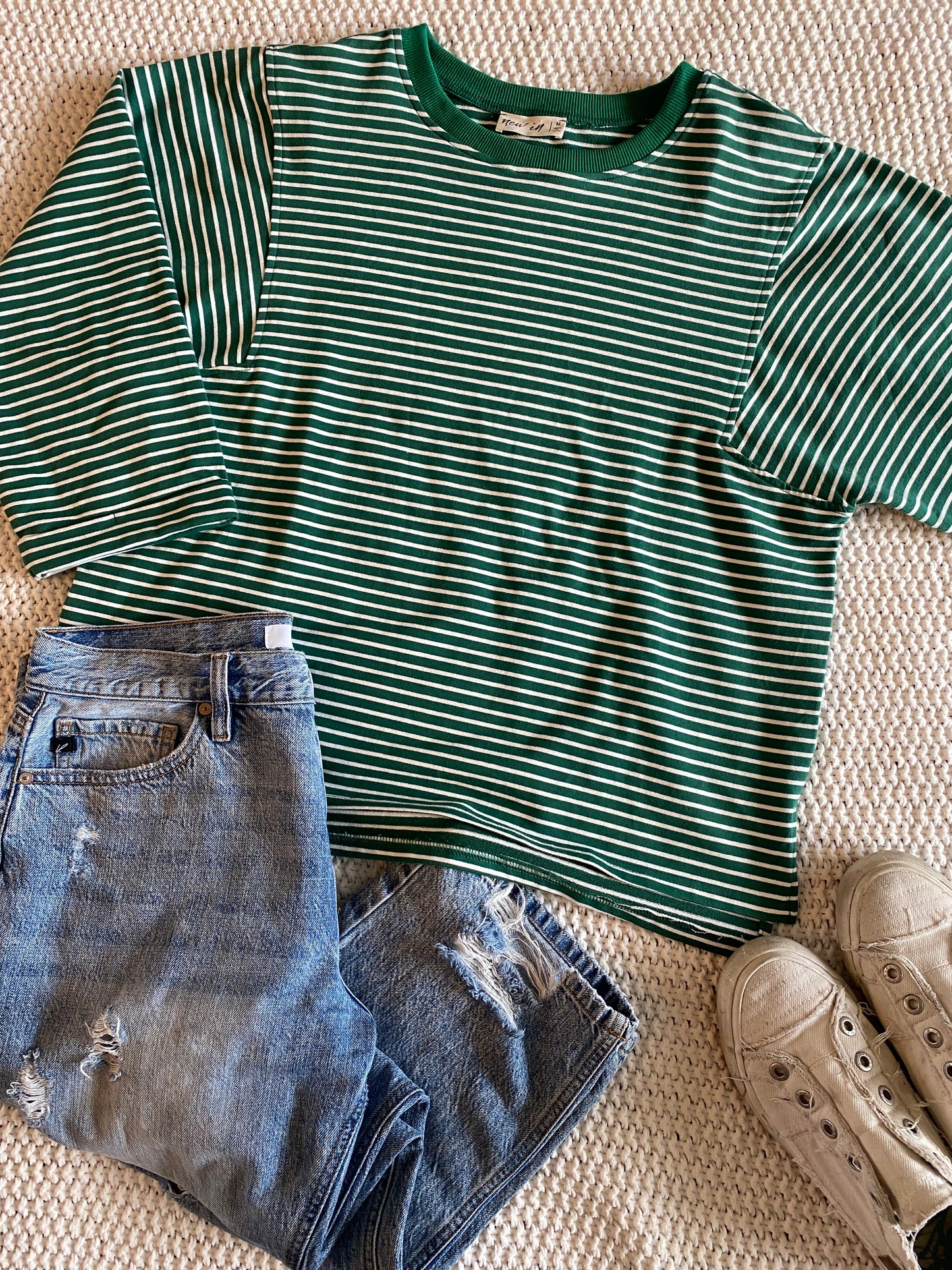 Junie Green Stripe Top