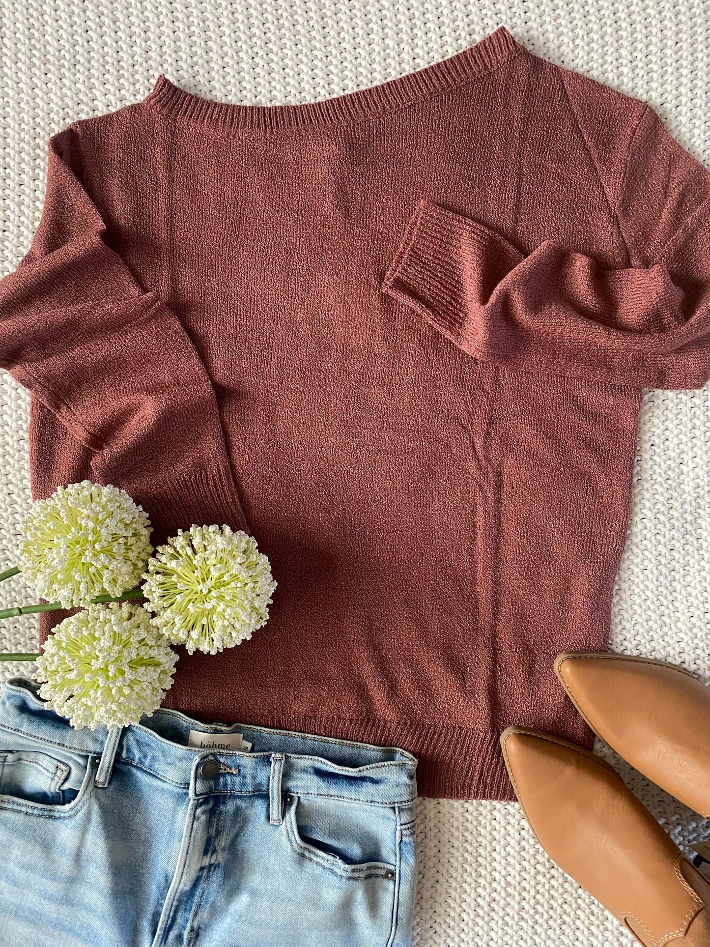 Blair Dark Mauve Crew Neck Sweater