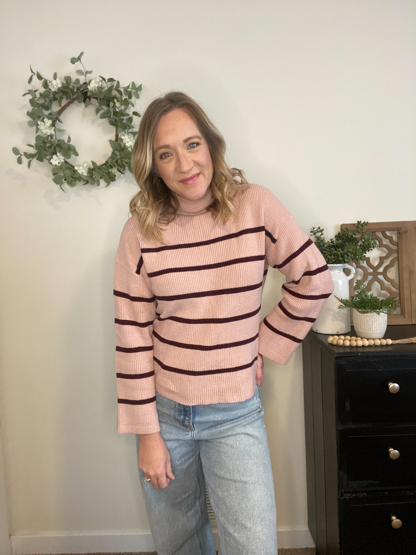 Lexie Blush Stripe Sweater