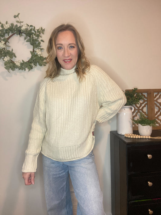 Reese Turtleneck Sweater in Ivory