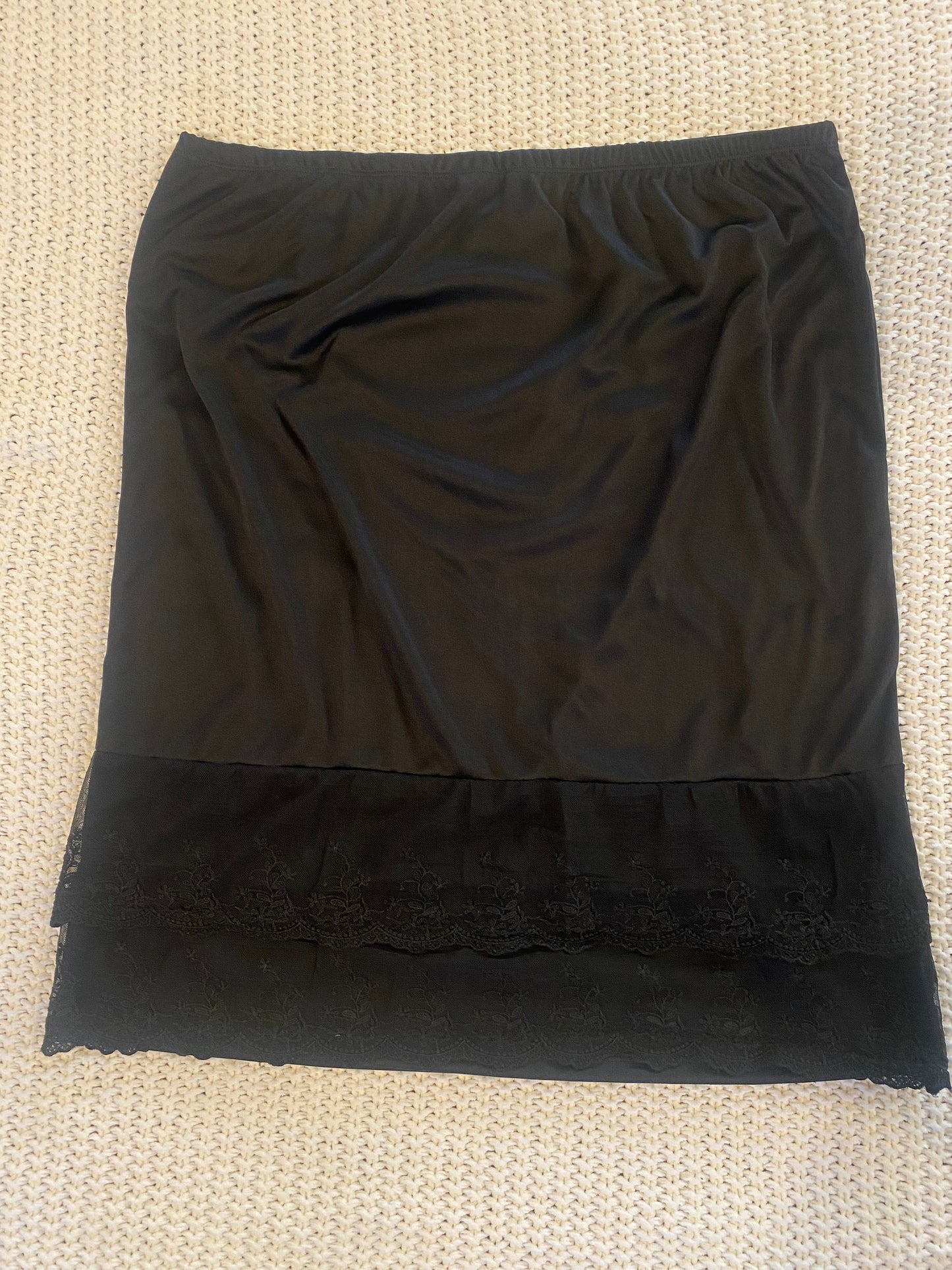 Black Slip Skirt with Lace