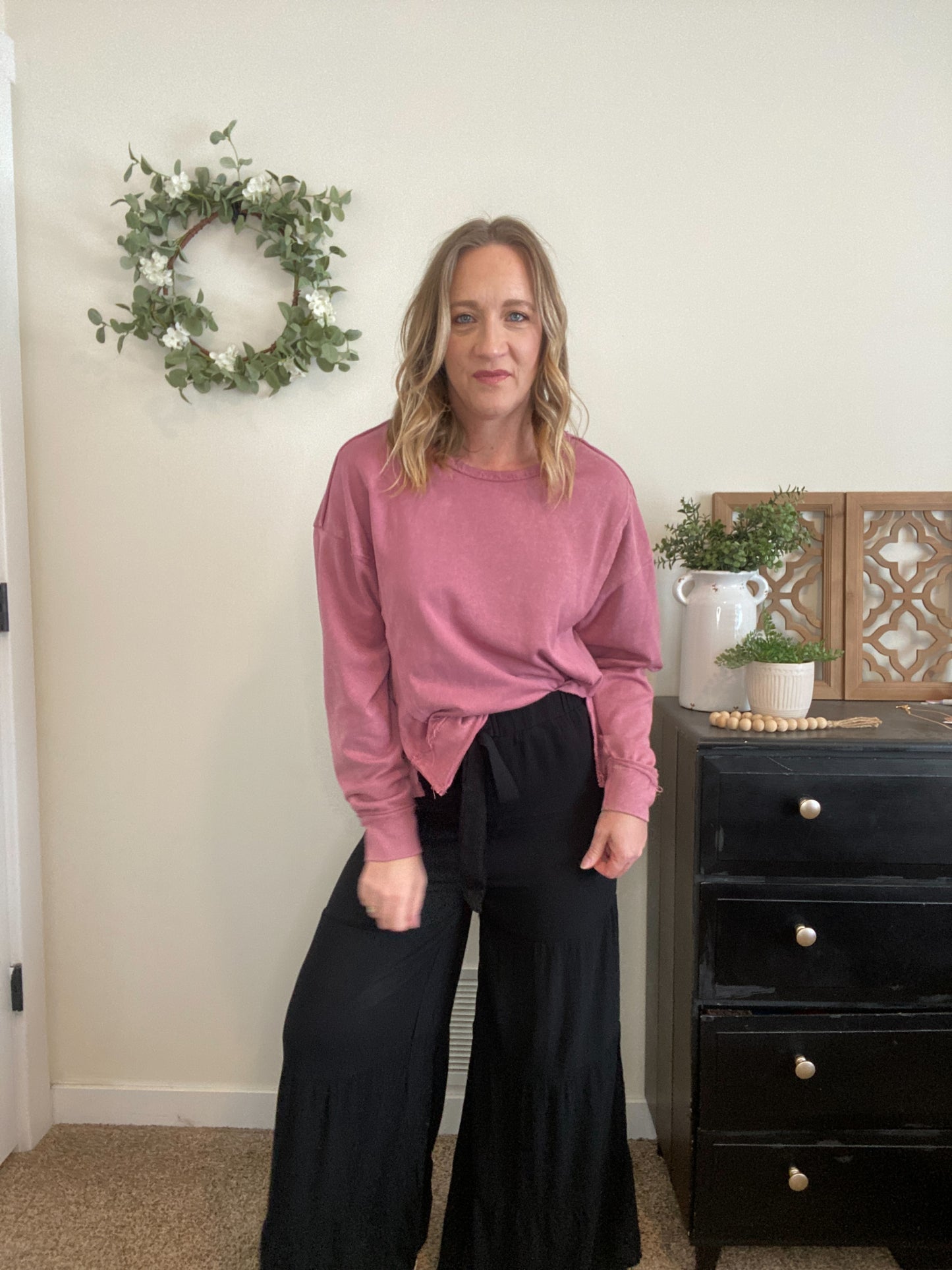 Leah Black Tiered Pants - Final sale