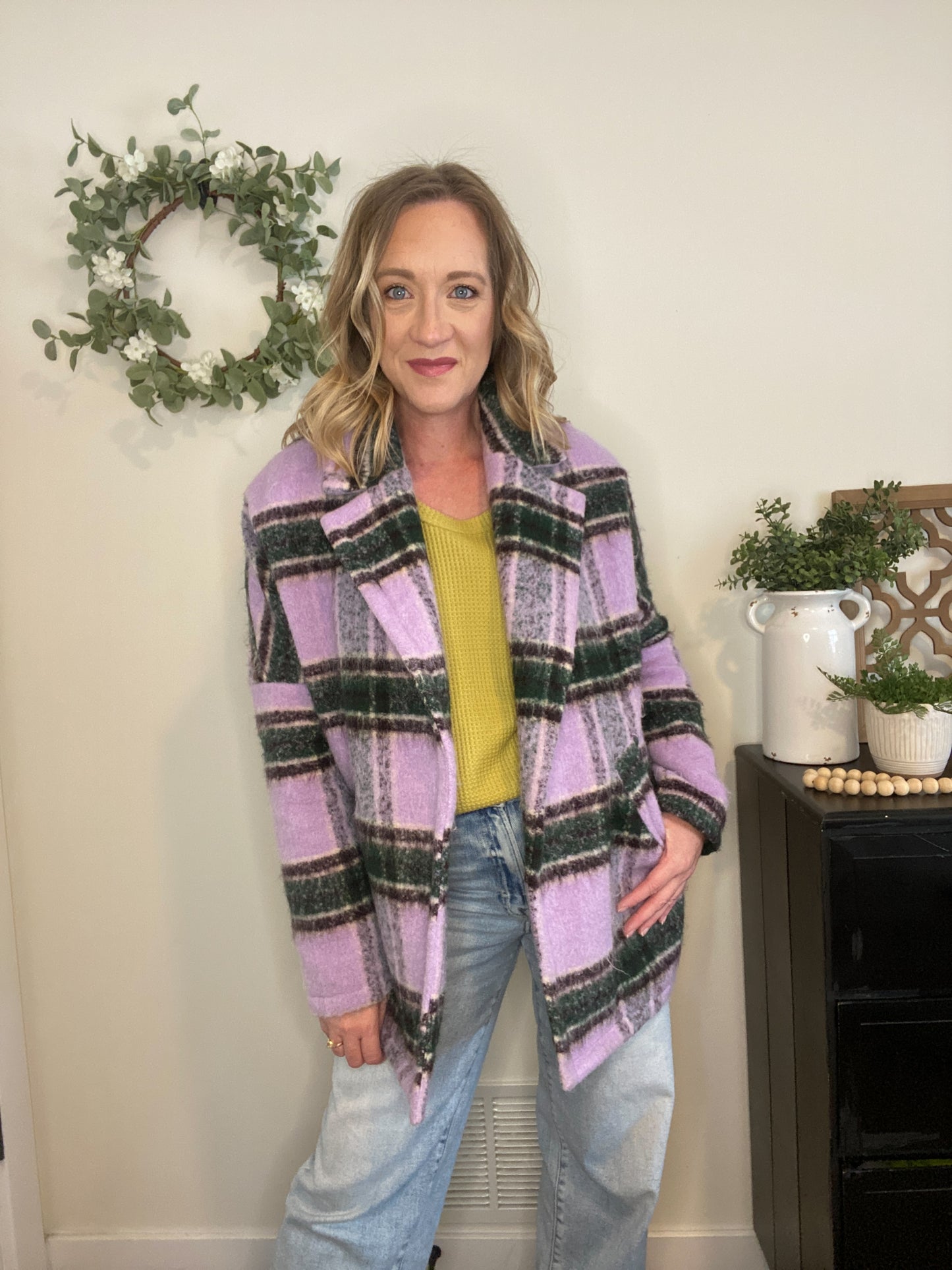 Alex Lavender Plaid Coat - Final Sale