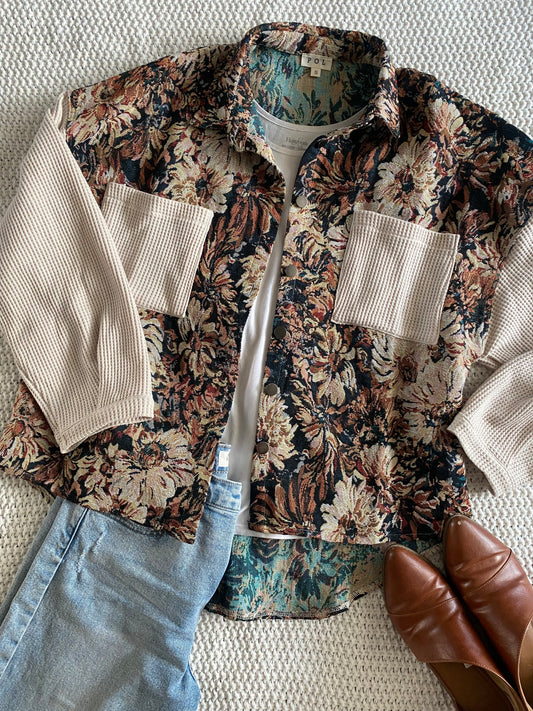 Talia Floral Tapestry Shacket