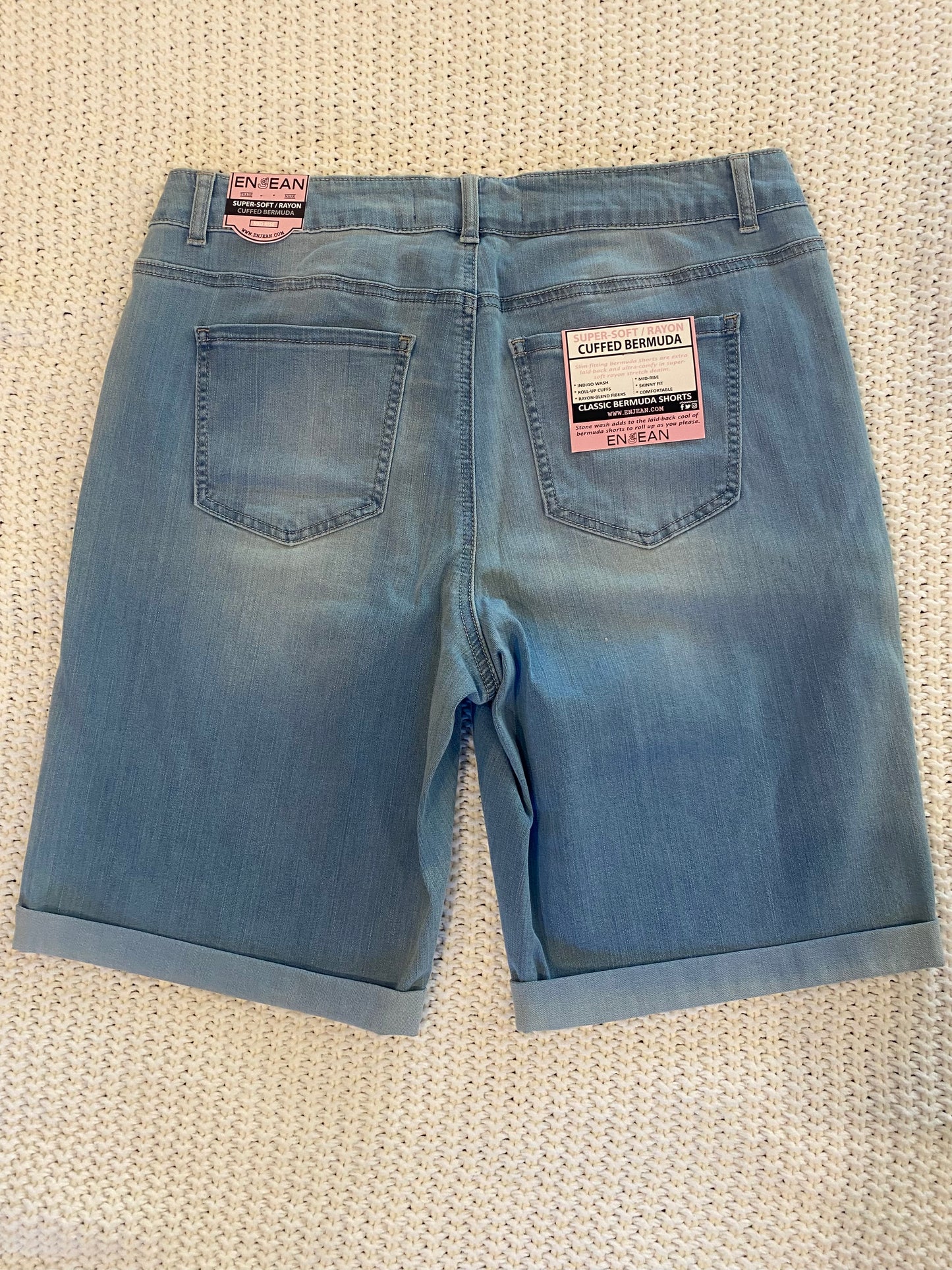 Denim Stretch Bermuda Shorts