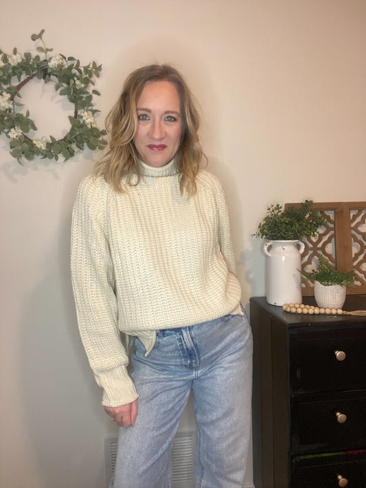 Reese Turtleneck Sweater in Ivory