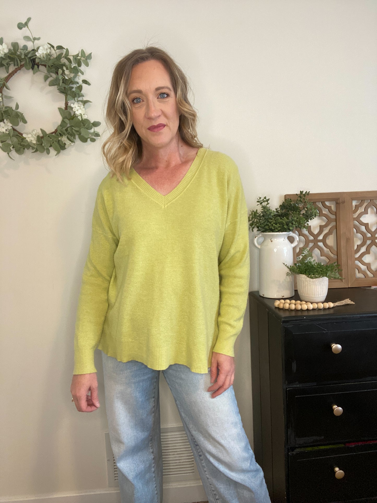 Elise Soft Knit Sweater in Matcha Green