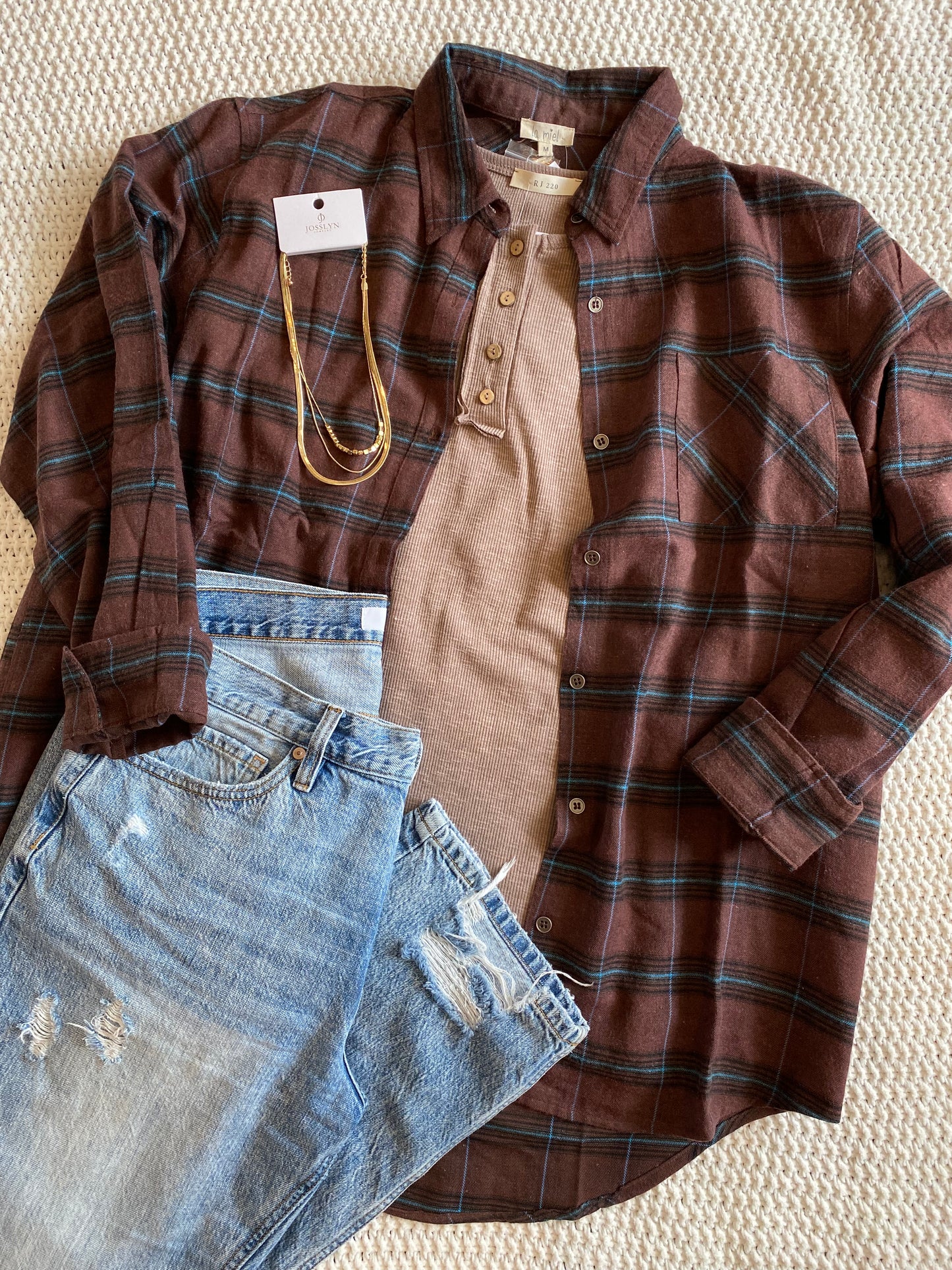 Mikayla Chocolate Plaid Button Down