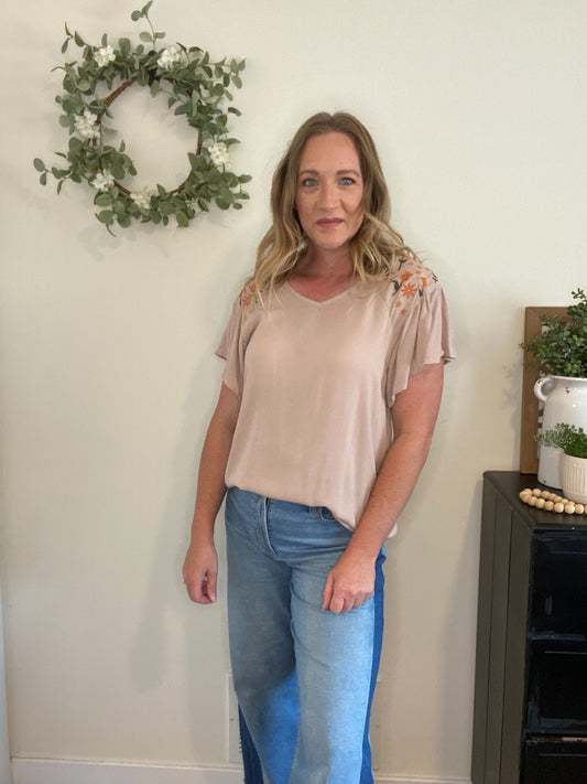 Anna Embroidered Shoulder Top