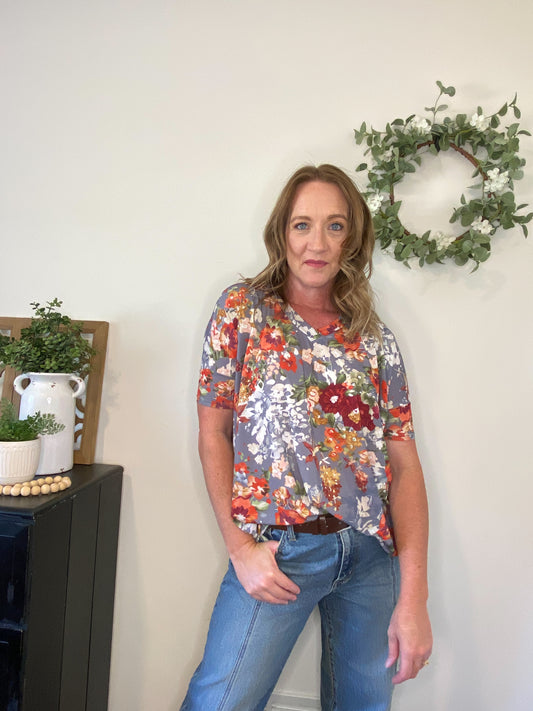 Kendra Floral V-neck