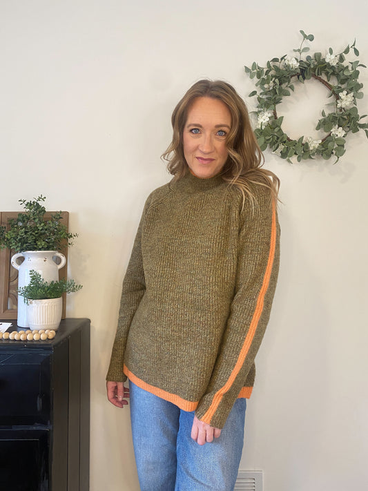 Millie Orange Stripe Sweater