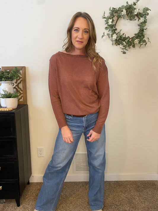Blair Dark Mauve Crew Neck Sweater