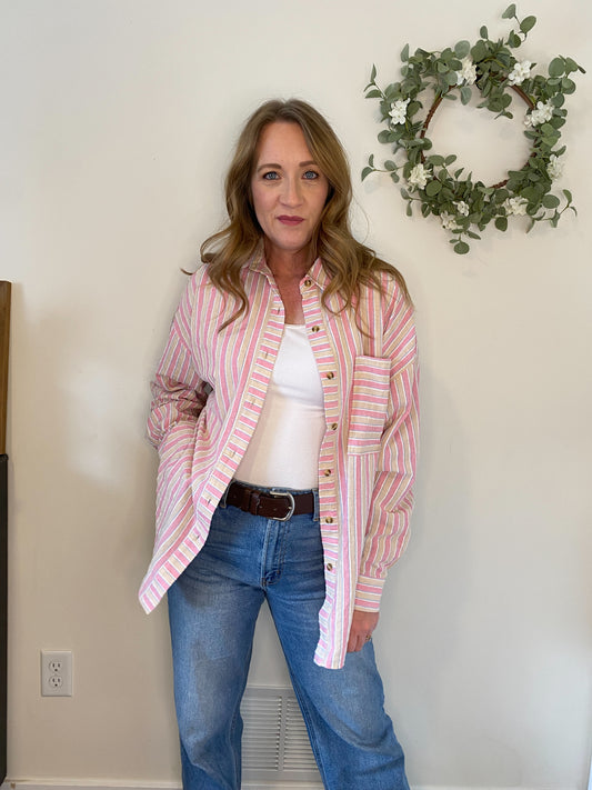 Shelbie Soft Stripe Button Up