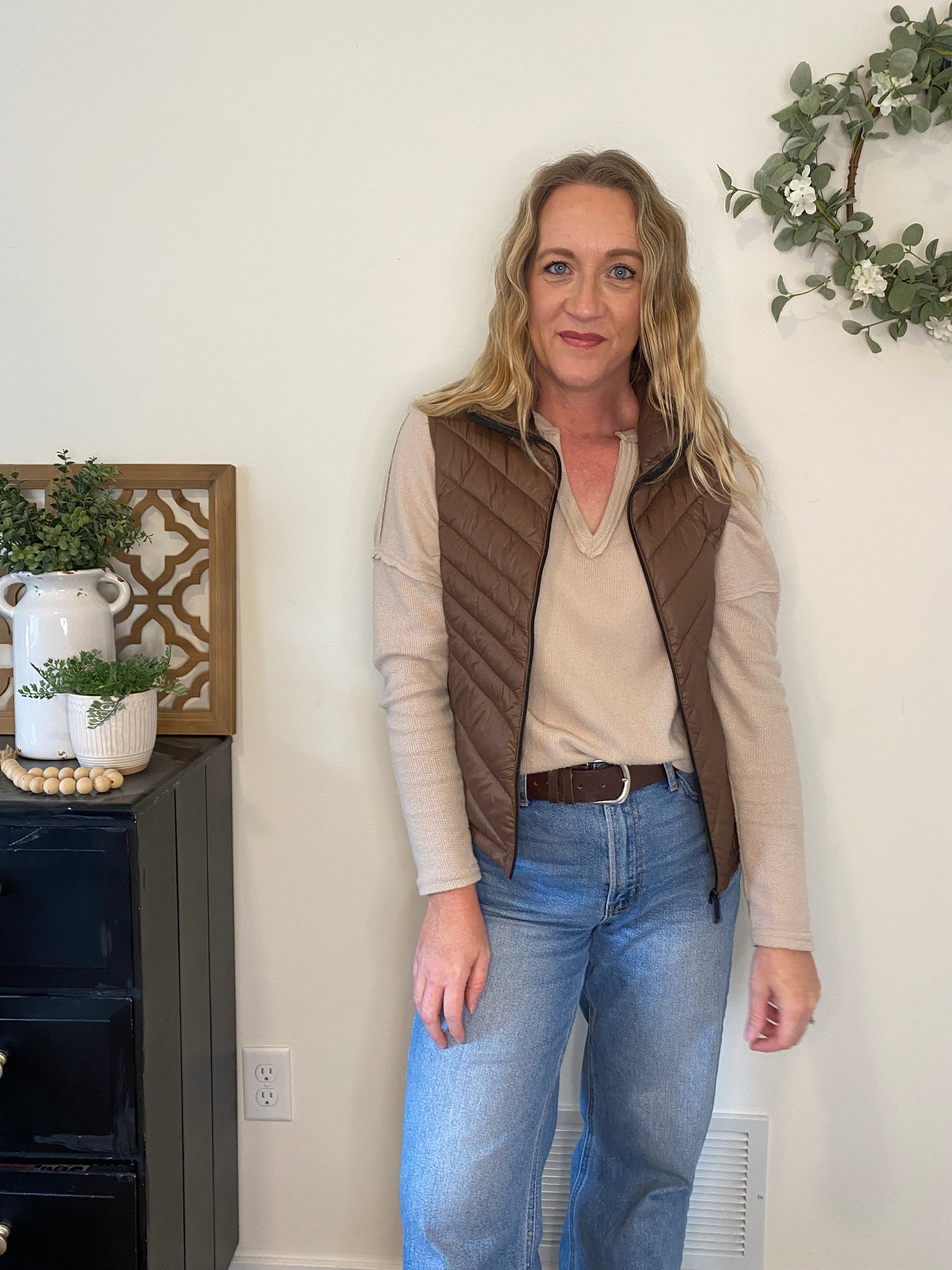 Timber Puffer Vest in Cocoa - Final Sale