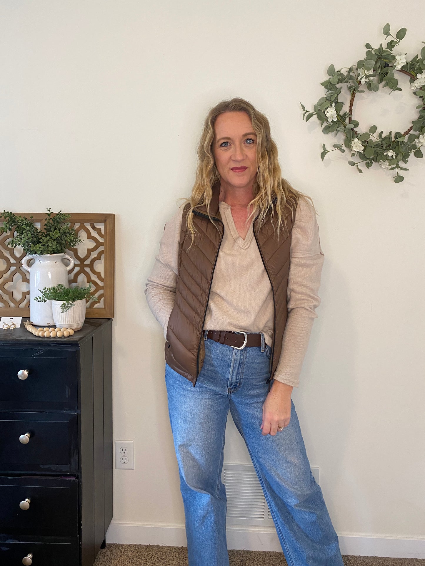 Timber Puffer Vest in Cocoa - Final Sale