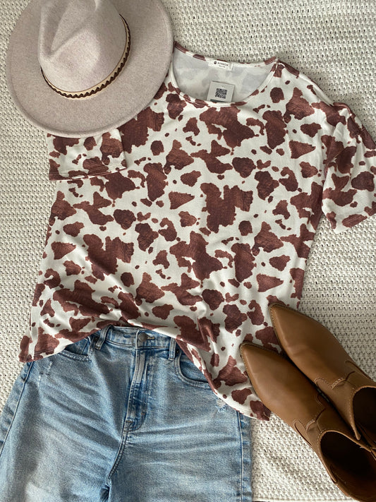 Annie Cow Print Top