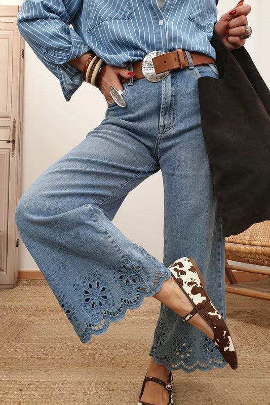 Boho Babe Eyelet Hem Jeans