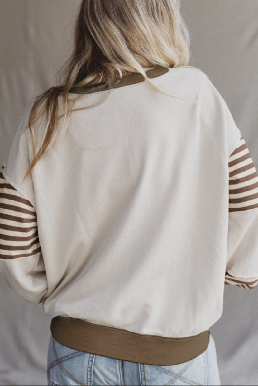 Striped Colorblock Sweatshirt