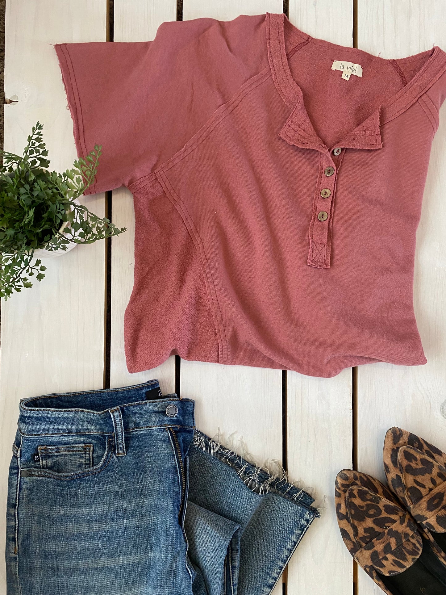 Tori Raglan Sleeve in Rose - Final Sale