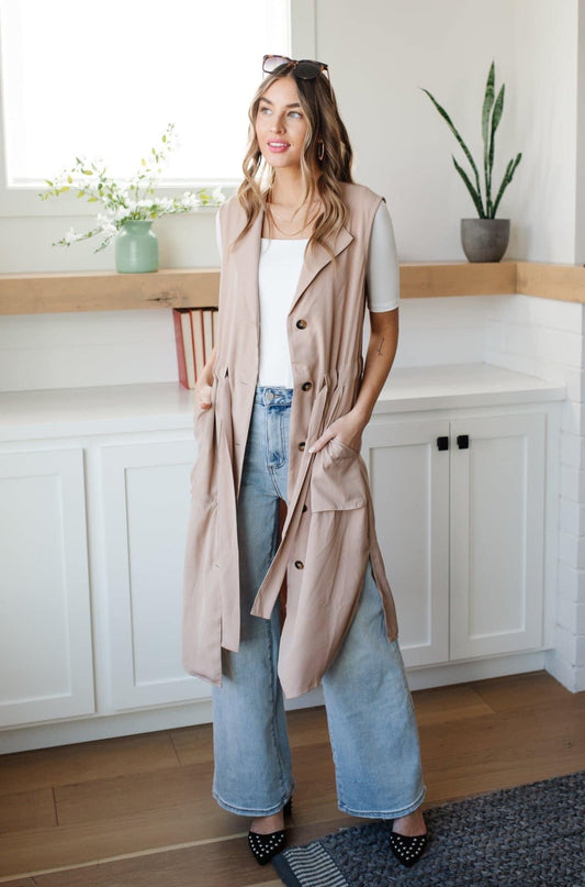 Small Talk Sleeveless Trench - final sale