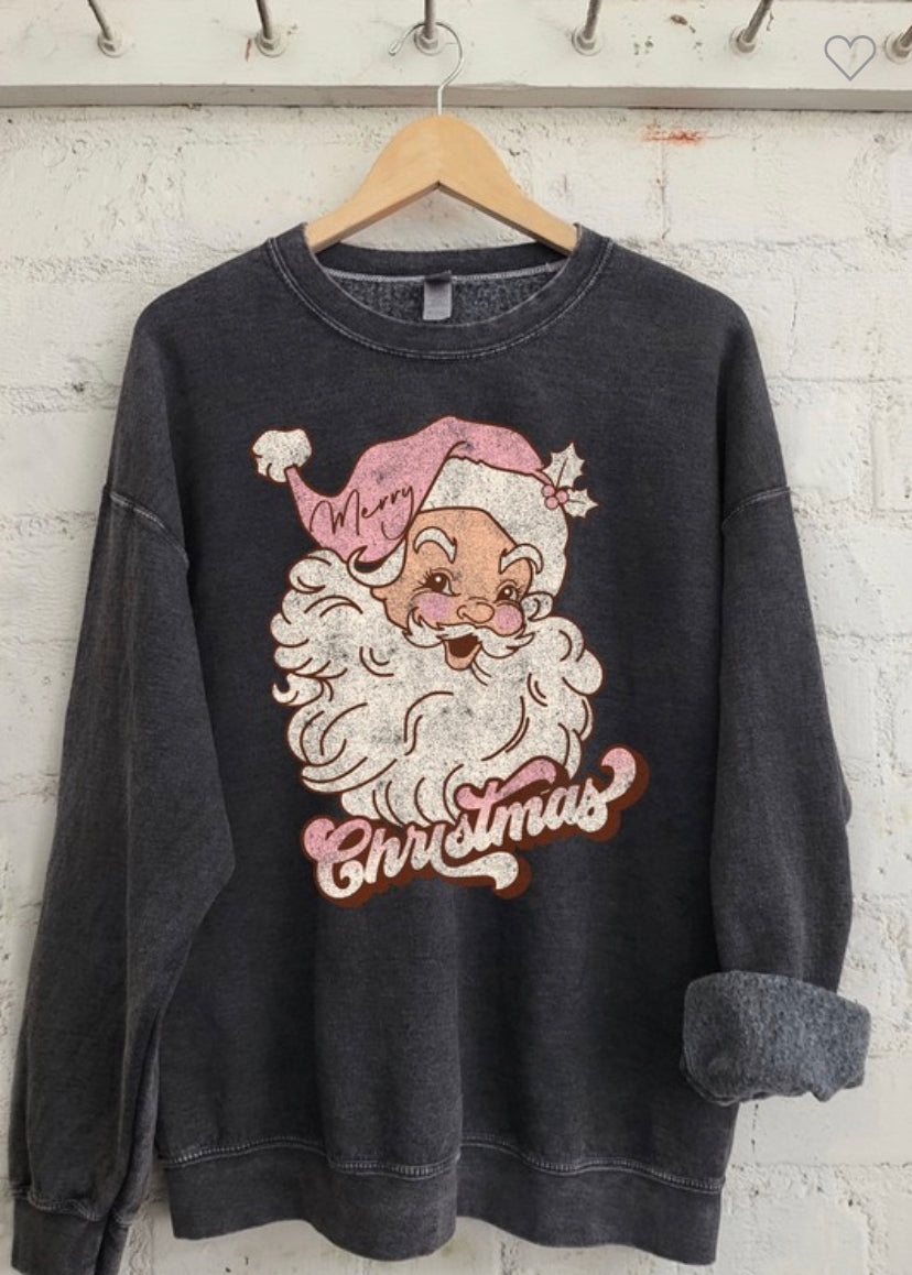 Santa Black Mineral Wash Sweatshirt - final sale